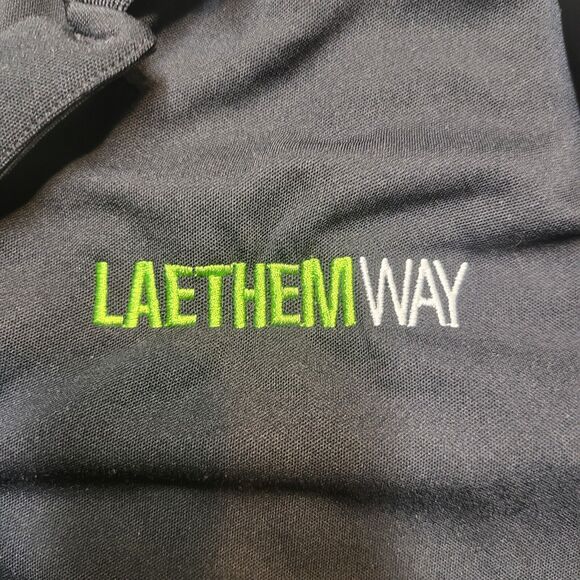 Nike Polo Shirt Mens XL Black Short Sleeve Embroidered Laethem Way - Picture 3 of 10